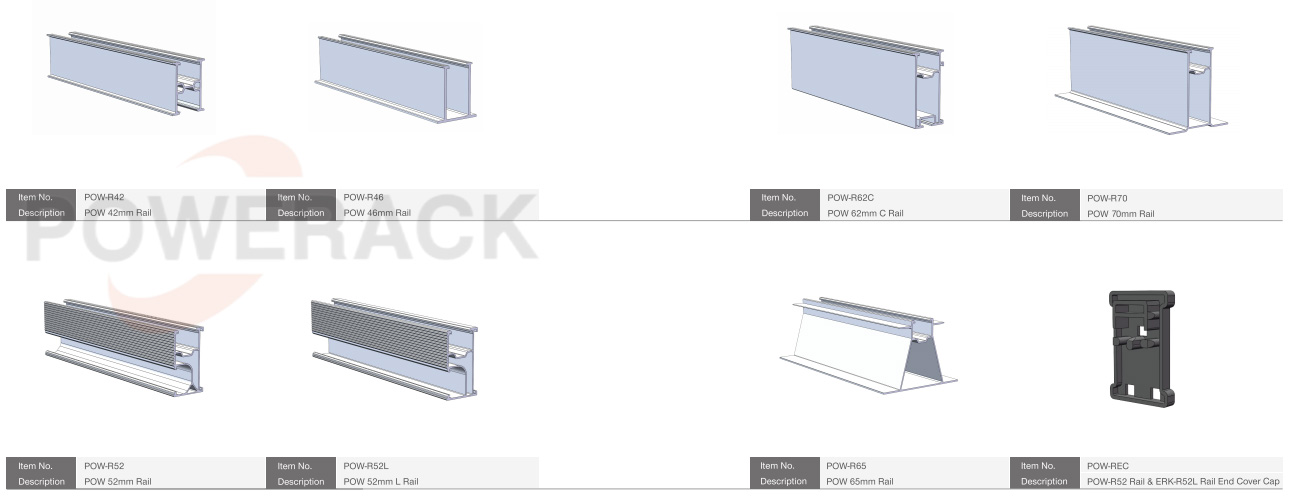 solar PV mounting rails