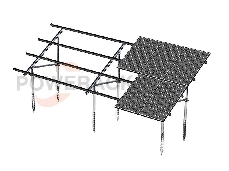 All-aluminum ground solar mounting system