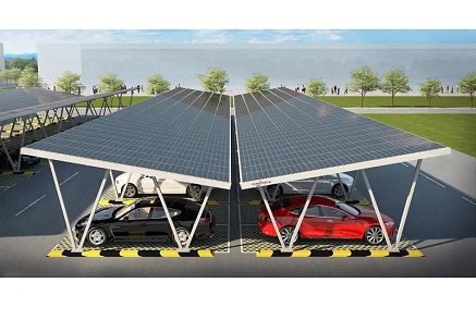 Supports pour abris de voiture solaires dans les zones résidentielles