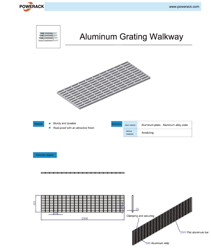 Aluminum grating WalkWay